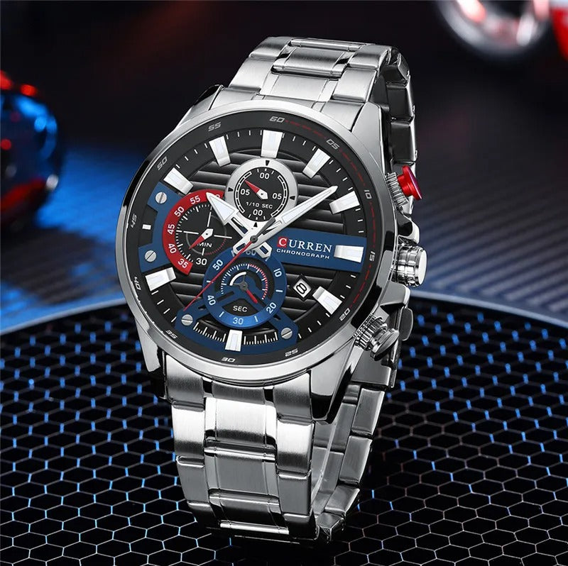 CURREN Original Brand Stainless Steel Band Wrist Watch For Men With Brand (Box & Bag)-8415