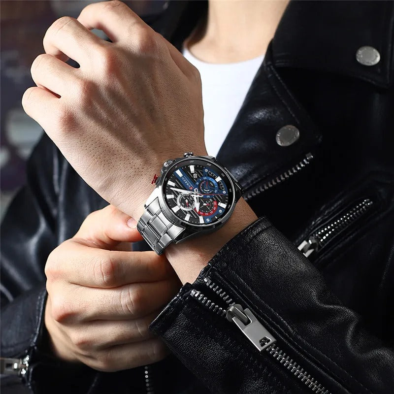 CURREN Original Brand Stainless Steel Band Wrist Watch For Men With Brand (Box & Bag)-8415